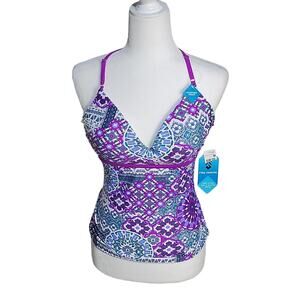 Free Country Sweetheart Tankini Swimsuiut Top Womens Small NWT